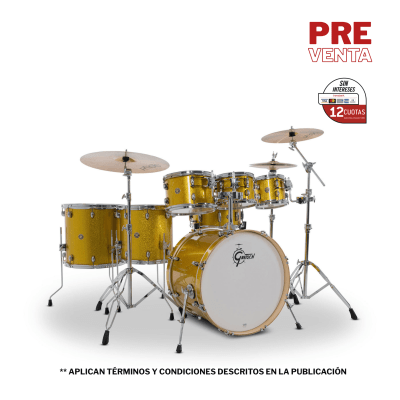 SHELLPACK CATALINA MAPLE 8,10,12,14,16,22 + 14X6.5 LEMON SPARKLE CM2-E627-LS GRETSCH