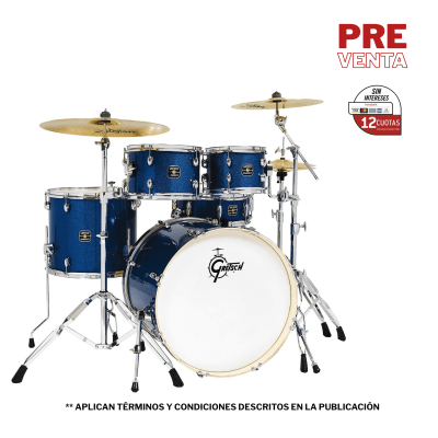 GRETSCH ENERGY 10,12,14,20 + 14 X 5,5 BLUE SPARKLE