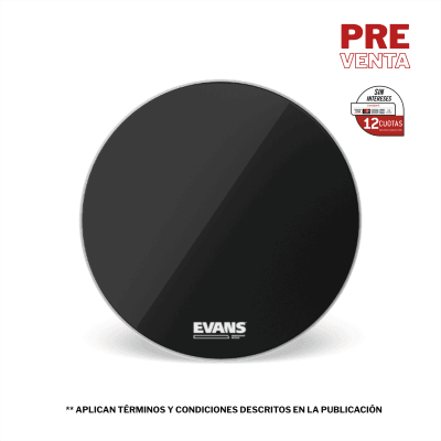 PARCHE BOMBO EVANS EMAD RESONANTE NEGRO 22