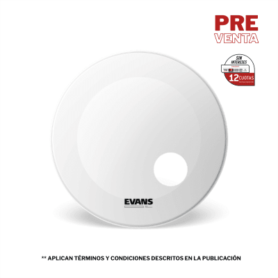 PARCHE BOMBO EVANS EQ3 RESONANTE BLANCO LISO 22