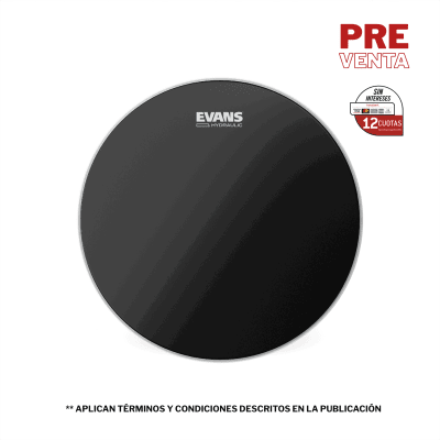 PARCHE TAMBOR EVANS HYDRAULIC NEGRO POROSO 14