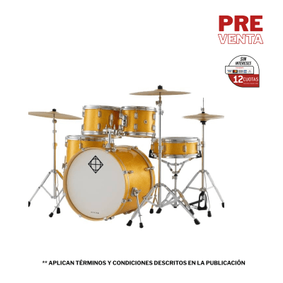 BATERIA 5 PIEZAS CON HARDWARE MISTY GOLD 10,12,14,20,14x5,5 PODSP520BMGD SPARK DIXON