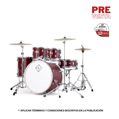 BATERIA 5 PIEZAS CON HARDWARE RED OAK 12,13,16,22,14x5,5 PODSP522C2RO-MM SPARK DIXON