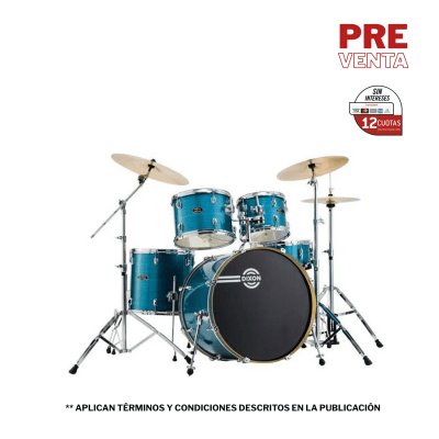 BATERIA 5 PIEZAS CON HARDWARE CYCLONE BLUE 10,12,14,20,14x5,5 PODSP520BCBL SPARK DIXON