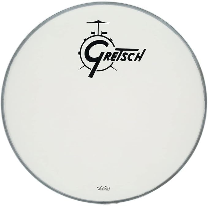 PARCHE DE BOMBO 20 COATED PERMATONE CAPA SIMPLE LOGO NEGRO GRDHCW20 GRETSCH 1