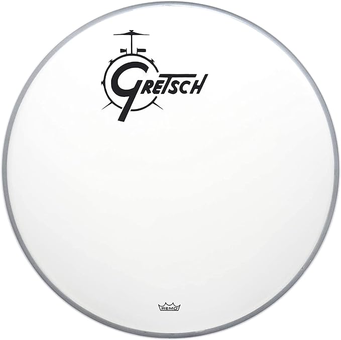 PARCHE DE BOMBO 22 COATED PERMATONE CAPA SIMPLE LOGO NEGRO GRDHCW22 GRETSCH 1