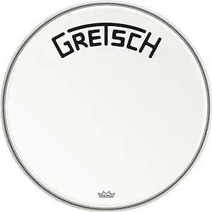 PARCHE DE BOMBO 20 COATED PERMATONE CAPA SIMPLE LOGO NEGRO GRDHCW20B BROADKASTER GRETSCH 1