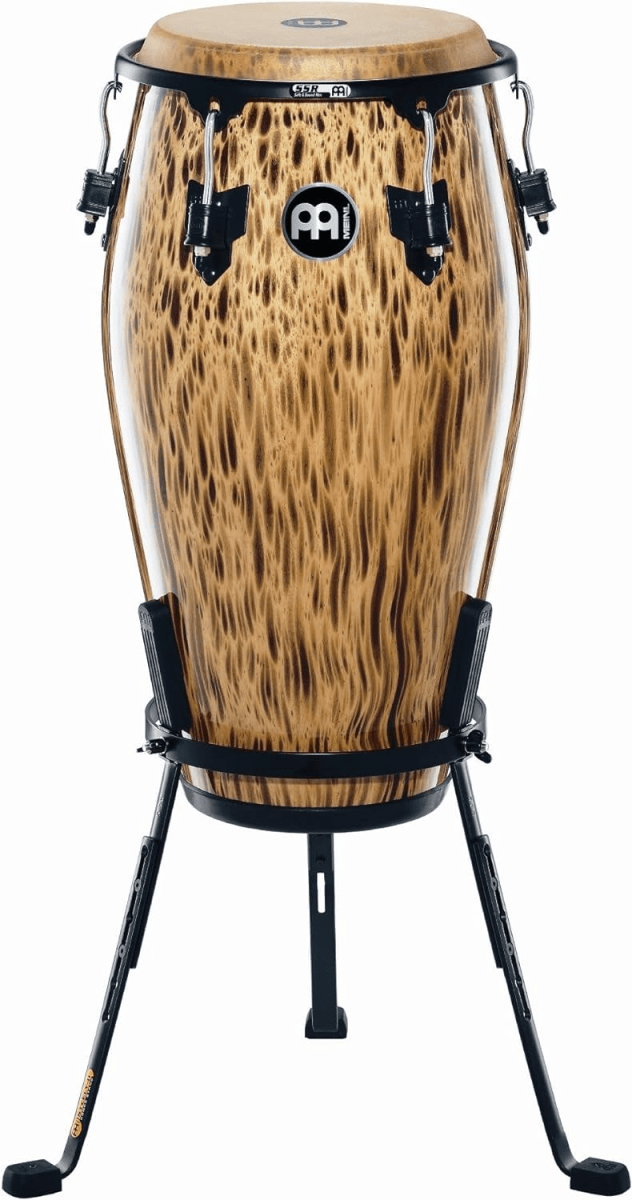 CONGA 11 3/4 MARATHON DESIGNER SERIES CONGA LEOPARD BURL TRUE SKIN BUFFALO HEAD MCC1134LB MEINL PERCUSSION 1
