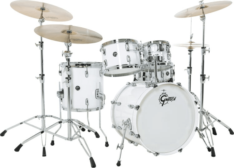 GRETSCH RENOWN MAPLE 20,10,12,14,5.5X14 + HOLDER PIANO WHITE2