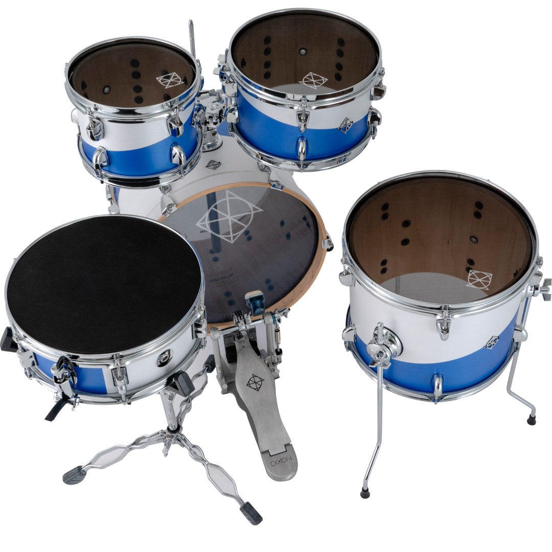 DIXON JET SET PLUS BATERIA BLUE/WHITE CON ATRILES Y BOLSO2