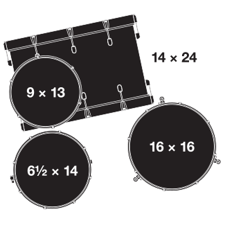 SHELLPACK 4 PCS CATALINA CLUB ROCK 13 16 24 + 14X6,5 SATIN ANTIQUE FADE CT1-R444C-SAF GRETSCH3