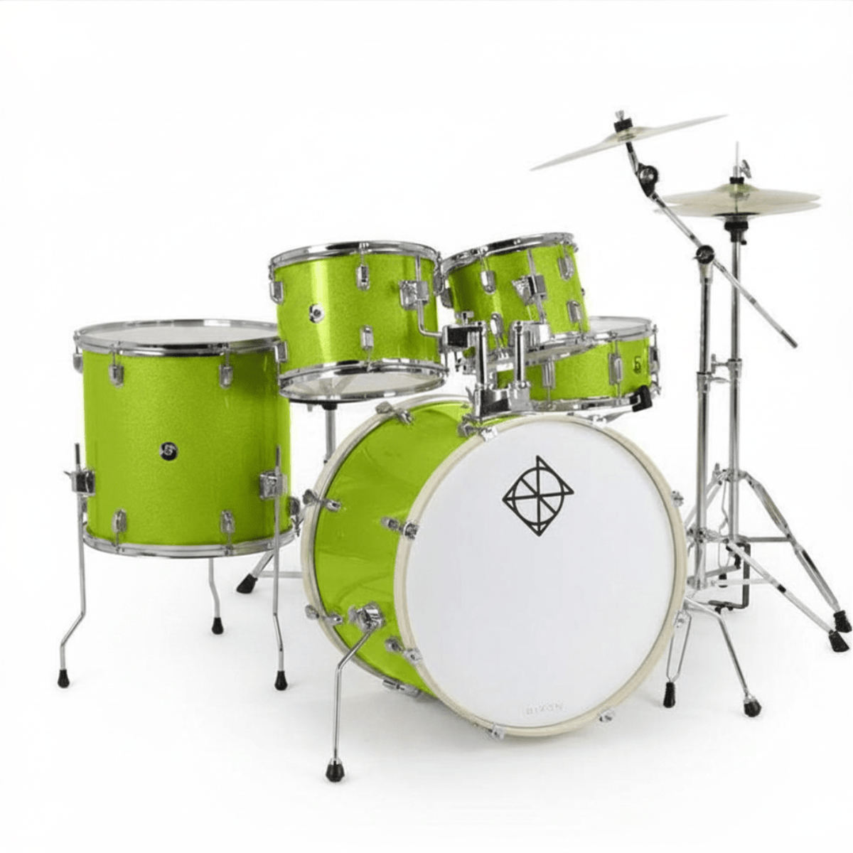 BATERIA 5 PIEZAS CON HARDWARE KEY LIME SPARKLE 10,12,14,20,14x5,5 PODSP520C2KLS SPARK DIXON 1