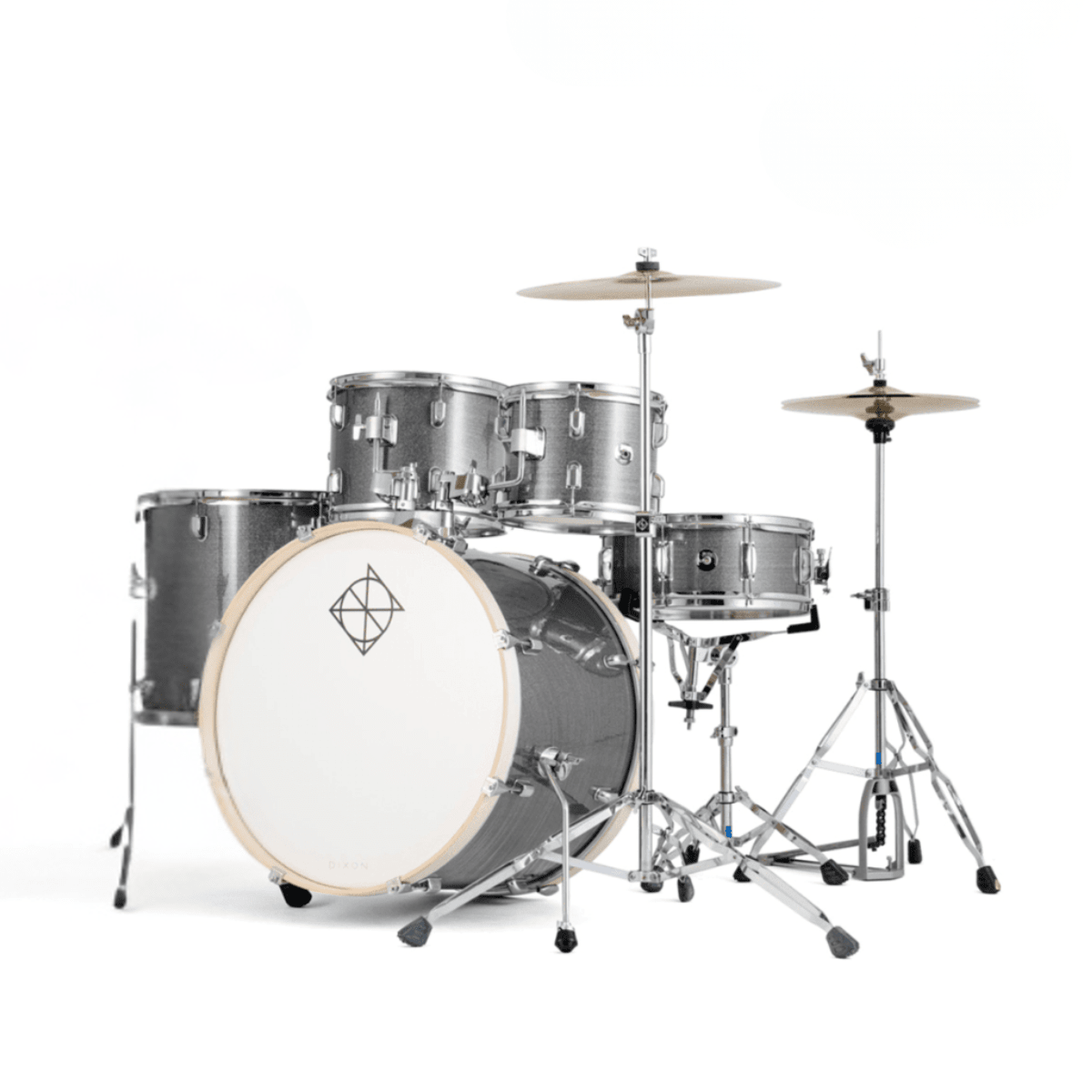 BATERIA 5 PIEZAS CON HARDWARE CYCLONE SILVER 12,13,16,22,14x5,5  PODSP522BCSL SPARK DIXON2