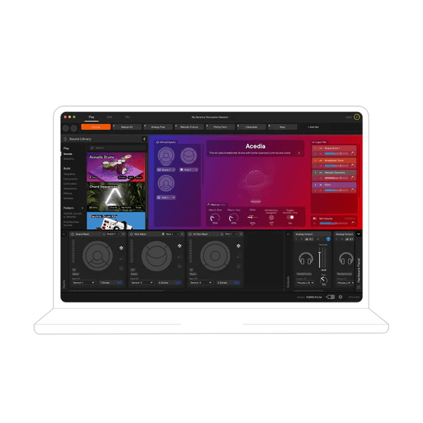 SISTEMA DE SONIDO DE PERCUSION SENSORIAL HIBRIDA EHSP-1-BUNDLE EVANS5