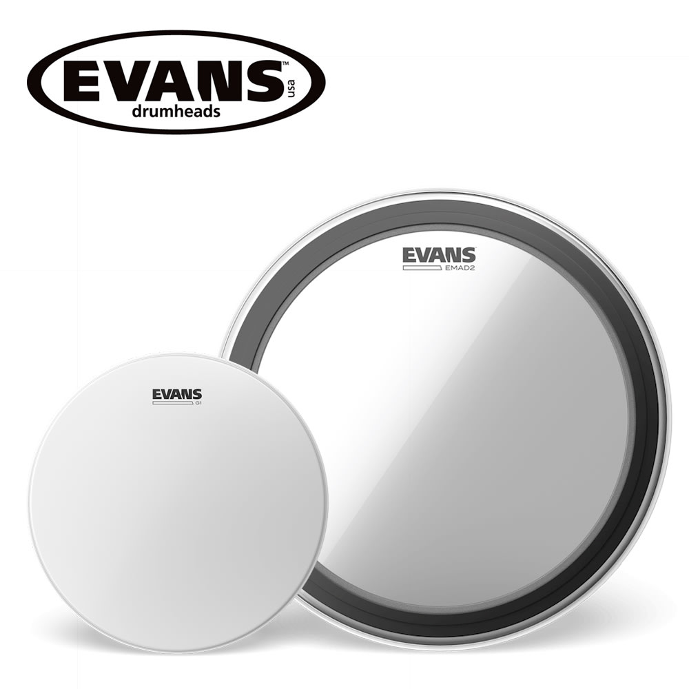 Pack Parches de Caja + Bombo Evans (Coated G1 + EMAD 2) EBP-22EMAD2G11