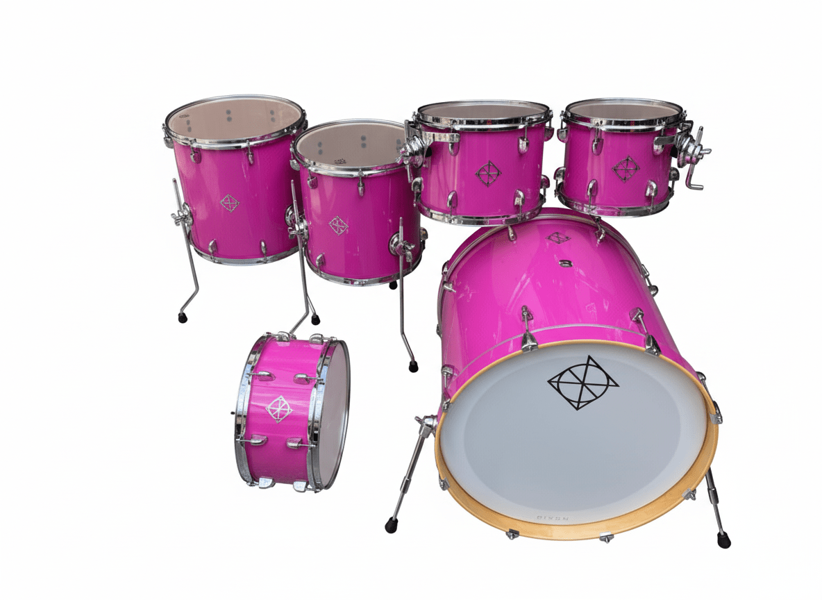 SET FUSE MAPLE GLOSS PURPLE 10,12,16,22 14X6,5 + TIMBAL 14 DE REGALO2