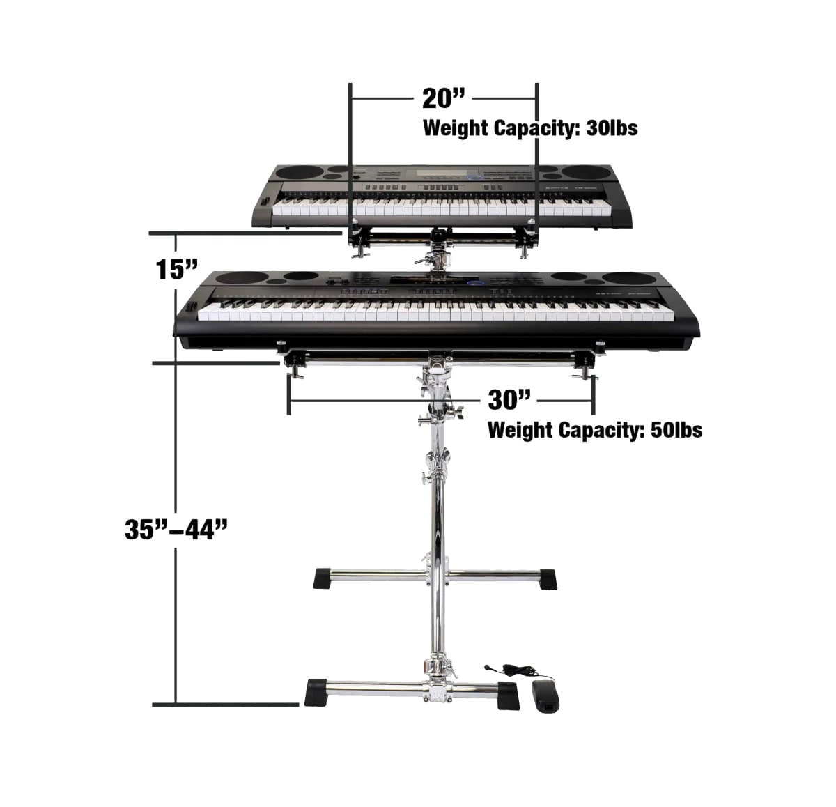 GIBRALTAR ATRIL PARA TECLADO DOBLE KEY TREE GKS-KT765