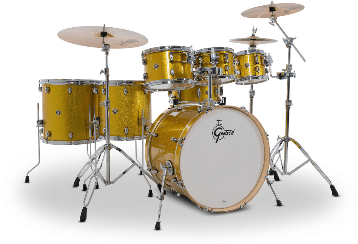 SHELLPACK CATALINA MAPLE 8,10,12,14,16,22 + 14X6.5 LEMON SPARKLE CM2-E627-LS GRETSCH 1