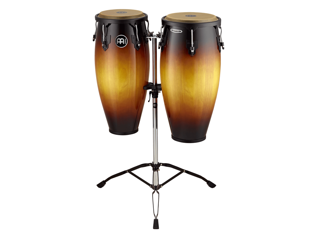CONGA SET 10 & 11 HEADLINER SERIES VINTAGE SUNBURST DOUBLE STAND HAND SELECTED HC888VSB MEINL PERCUSSION 1