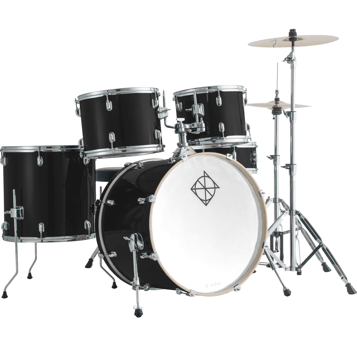 BATERIA 5 PIEZAS CON HARDWARE BLACK 10,12,14,20,14x5,5 PODSP520BBK SPARK DIXON2
