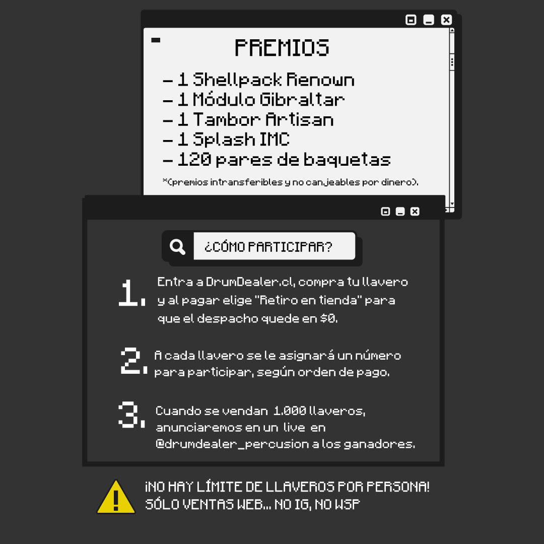 LLAVEROS COLECCIONABLES 25 AÑOS + SORTEO DRUMDEALER3