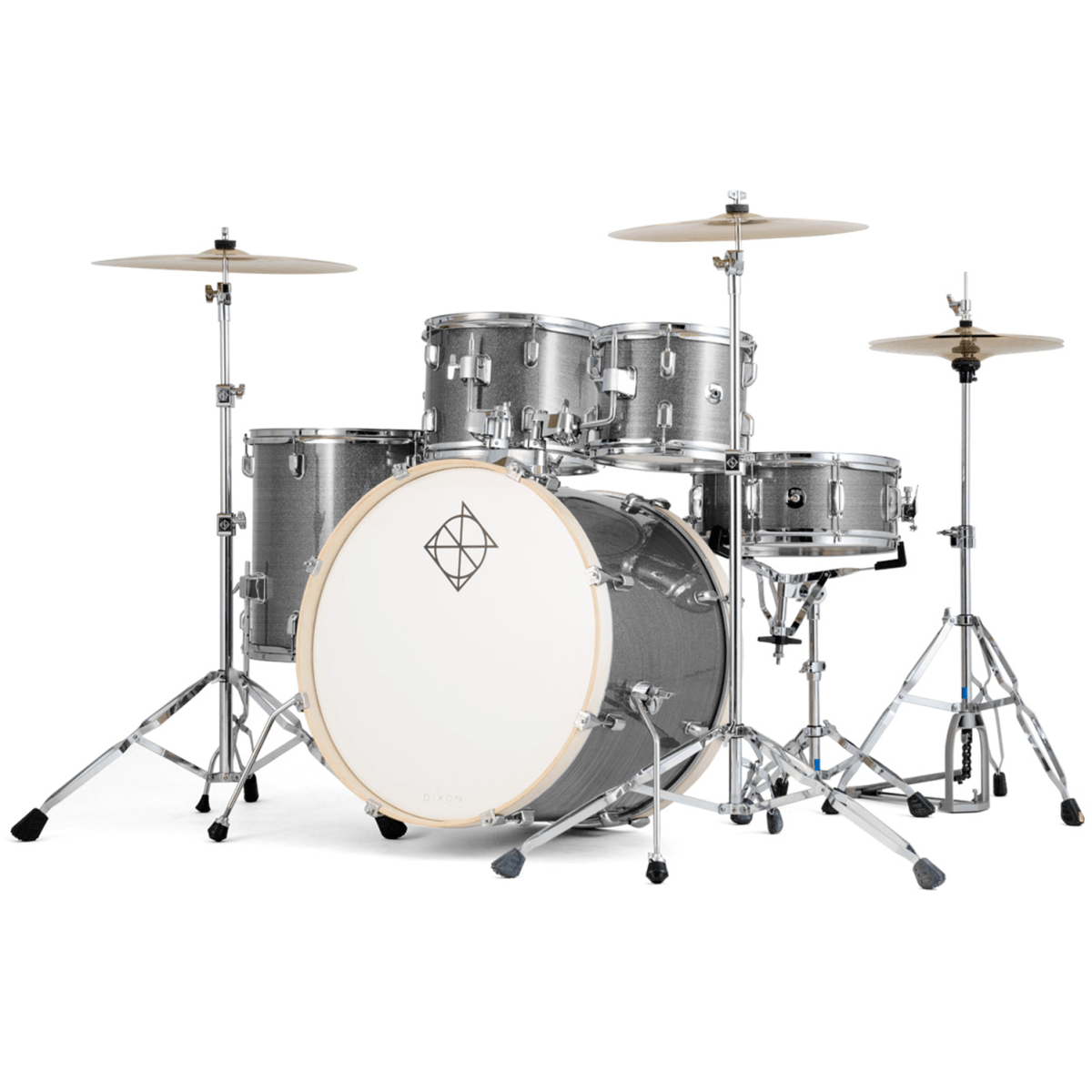 BATERIA 5 PIEZAS CON HARDWARE CYCLONE SILVER 12,13,16,22,14x5,5  PODSP522BCSL SPARK DIXON2