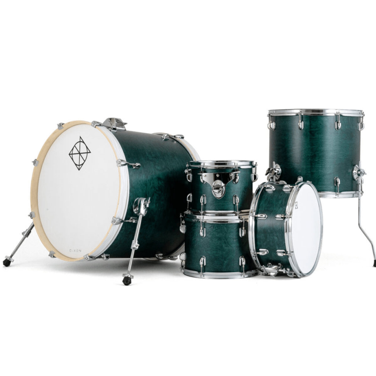 SHELLPACK 5 PIEZAS SEE THROUGH GREEN LACQUER 10,12,16,22,14x6,5 PODSPB522STG SPARK DIXON 1