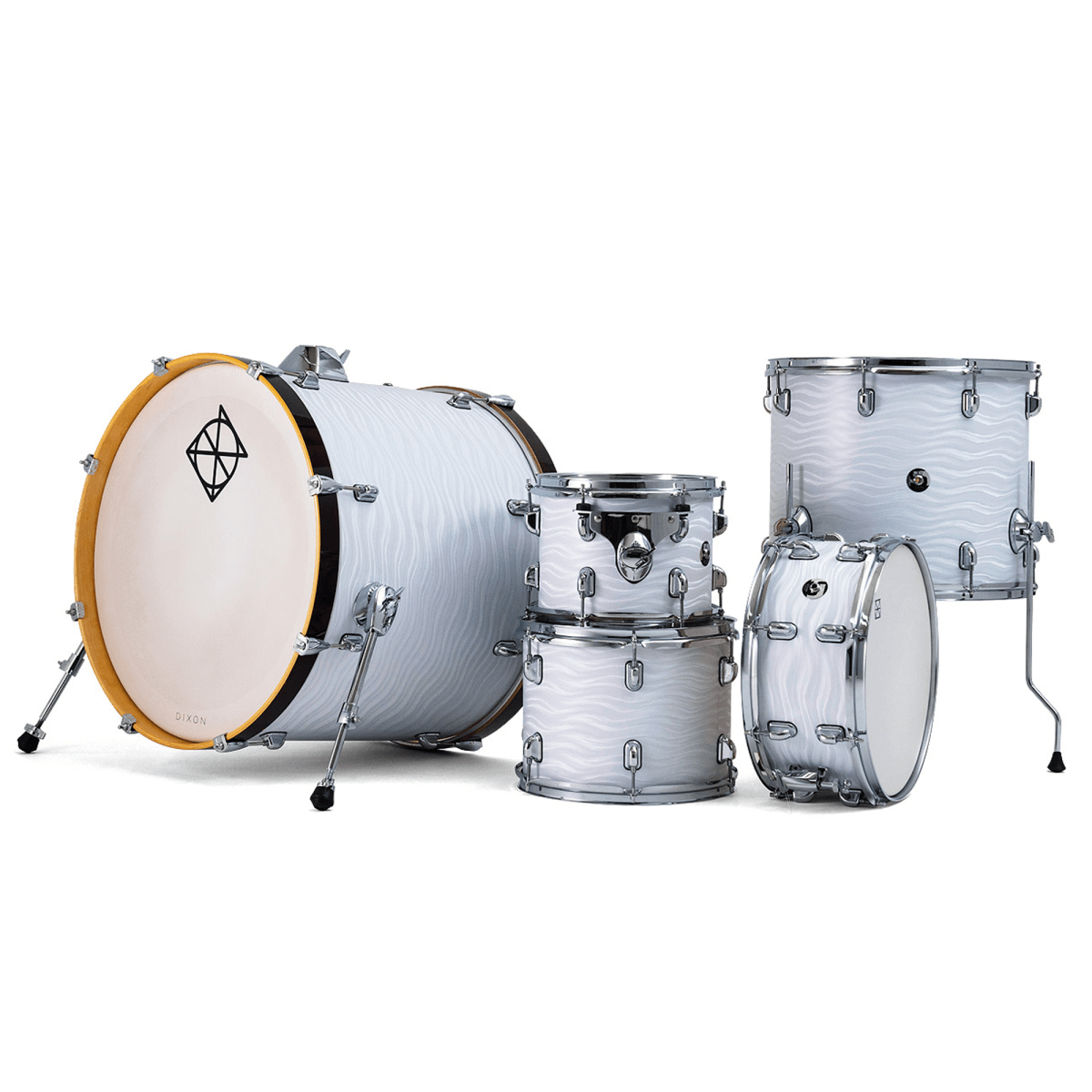 SHELLPACK 5 PIEZAS WAVES WHITE WRAP 10,12,16,22,14x6,5 PODSPB522WW SPARK DIXON 1