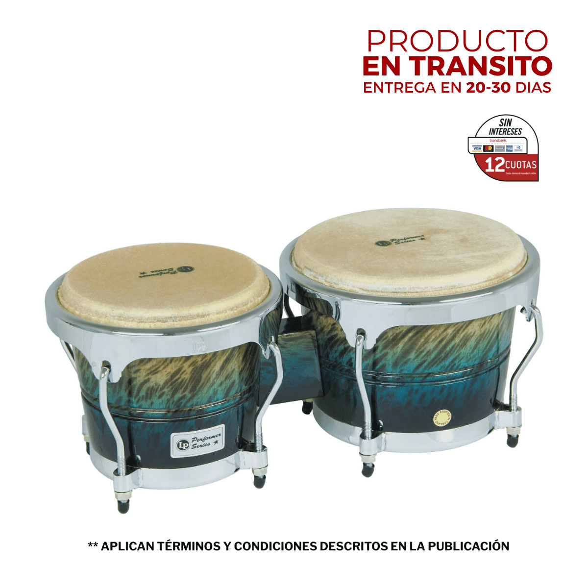 BONGO PERFORMER SERIES 6 3/4 - 8 BLUE FADE LPP601-BFLC LP 1