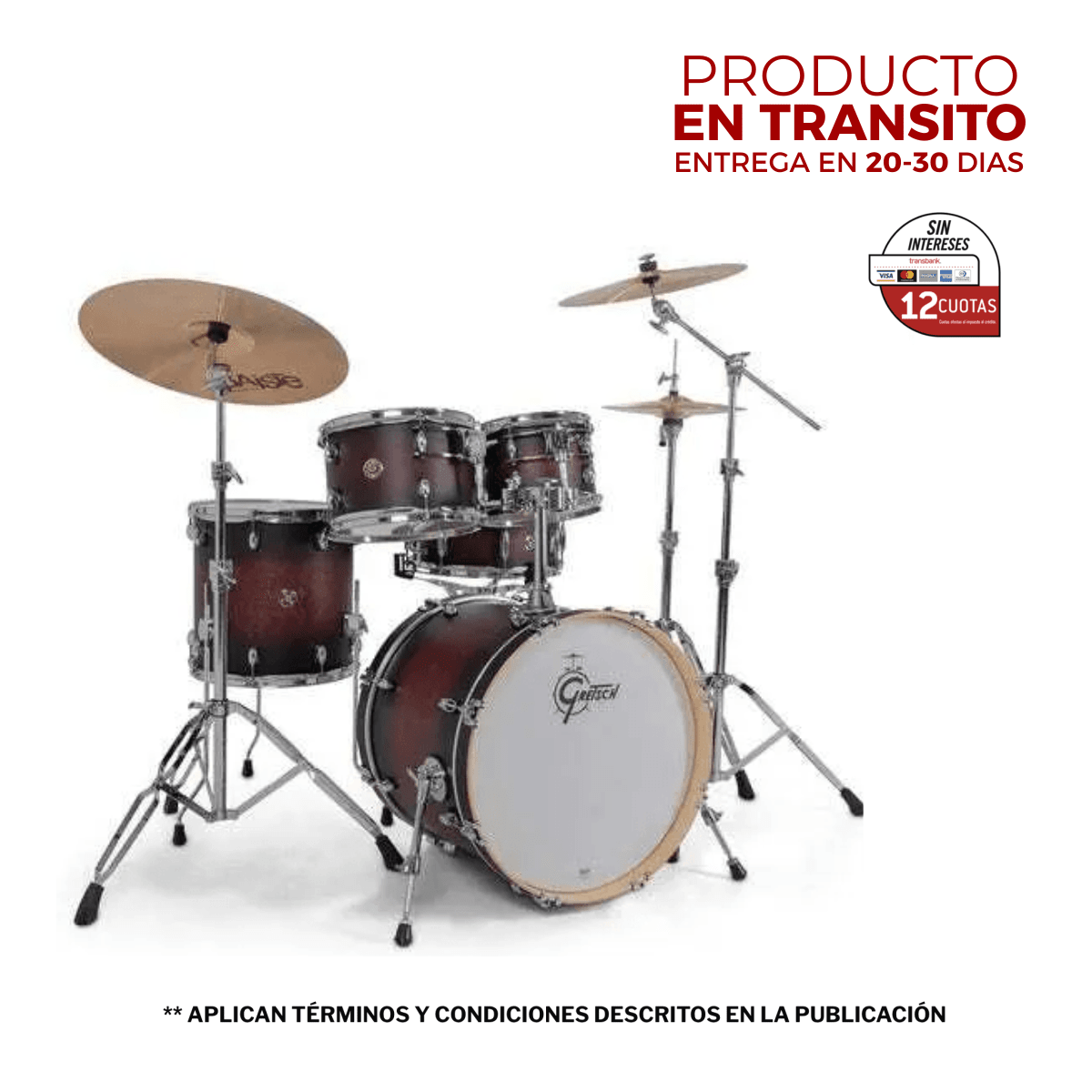 SHELLPACK CATALINA MAPLE 10,12,14,20 + 14X5.5 SATIN DEEP CHERRY BURST CM2-E605-SDCB GRETSCH 1