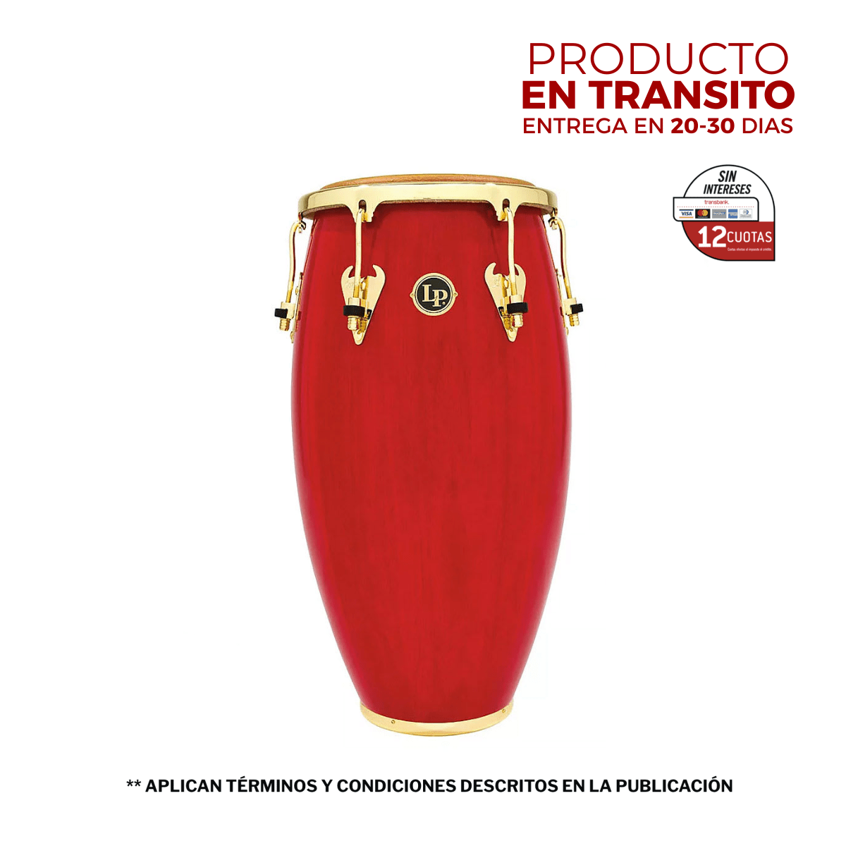 CONGA MATADOR ROJA HERRAJE DORADO M752S-RW LP 1