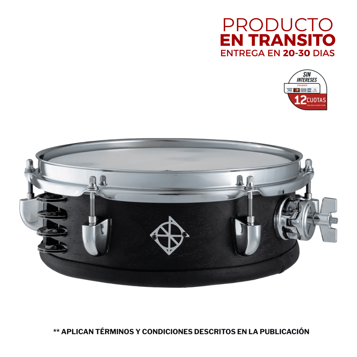 TAMBOR LITTLE ROOMER (TAMBO SNARE) 10X3.5 BLACK COAL MAHOGANY PDSL350SHRBKC DIXON 1