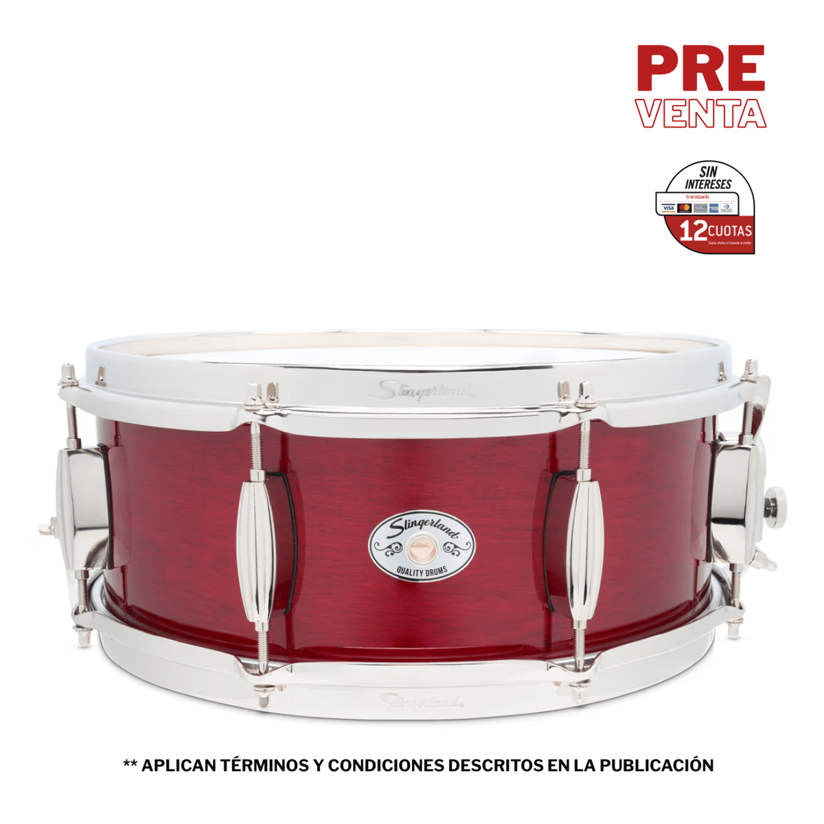 TAMBOR 14X5,5 STUDIO KING ROYAL CRIMSON LACQUERED SDSK5514SSKVTS SLINGERLAND 1