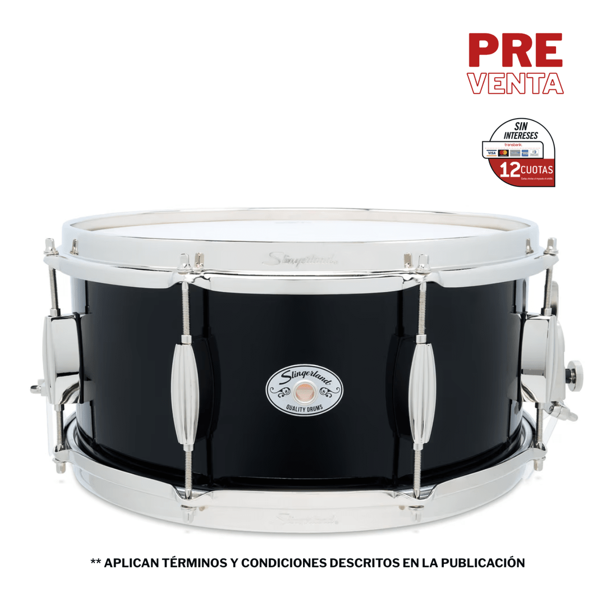 TAMBOR 14X6,5 STUDIO KING DEL NORTE BLACK LACQUERED SDSK6514SSKDNB SLINGERLAND 1