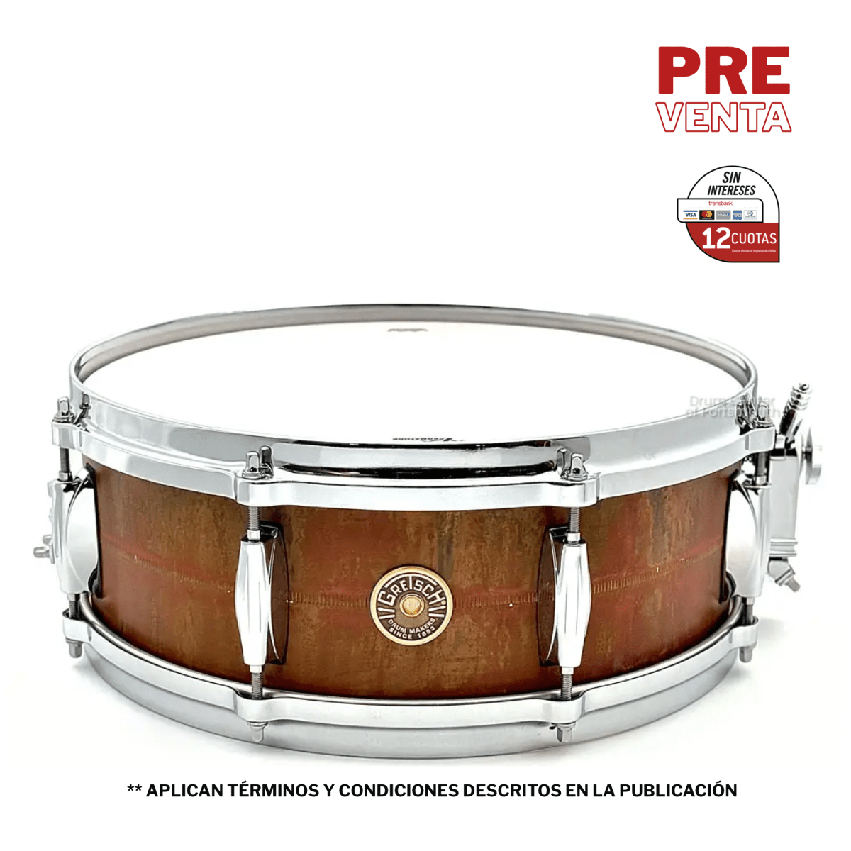 TAMBOR USA 14X5 BRONZE AGED PATINA G4160BA GRETSCH 1