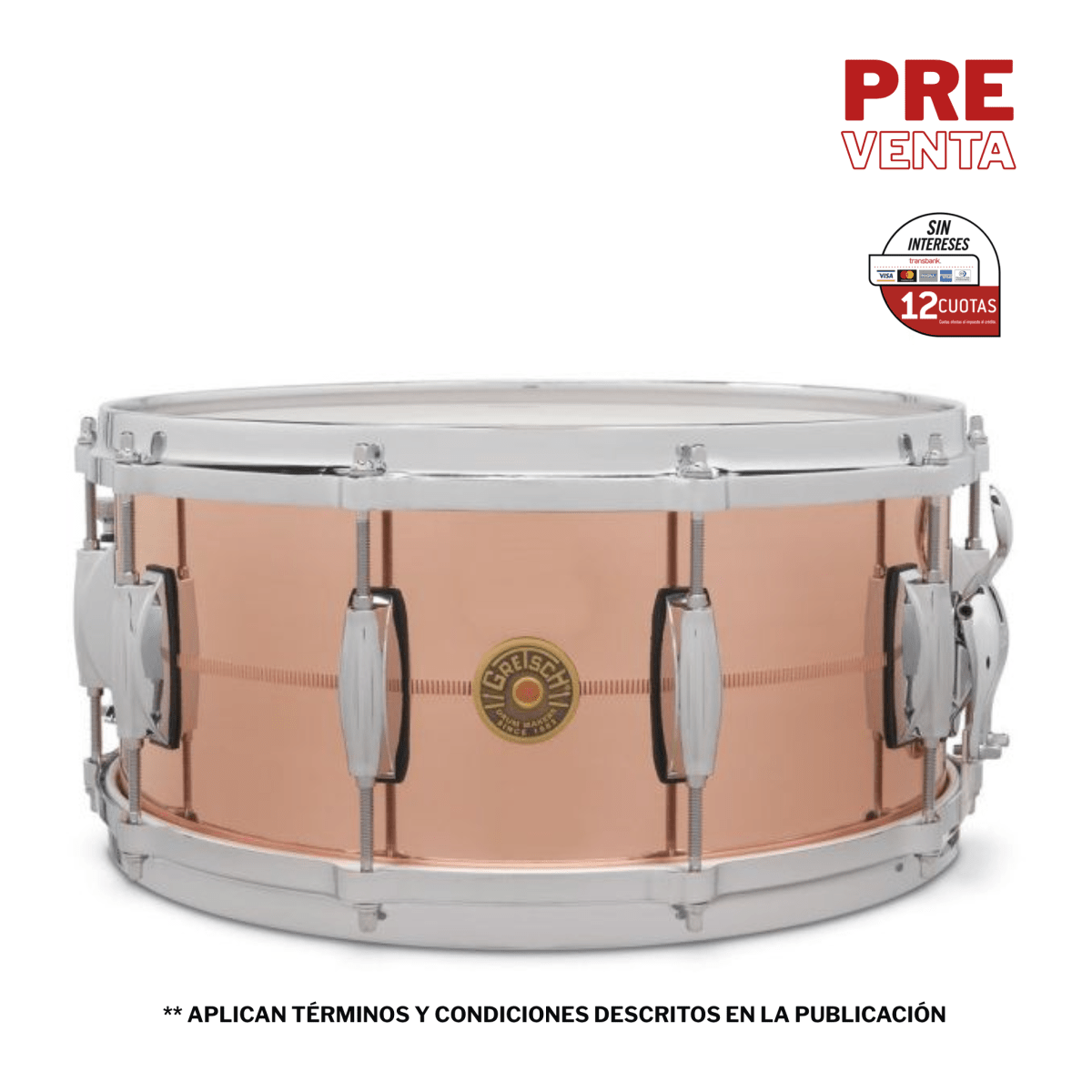 TAMBOR USA 14X6,5 COPPER 2MM G4164C2 GRETSCH 1