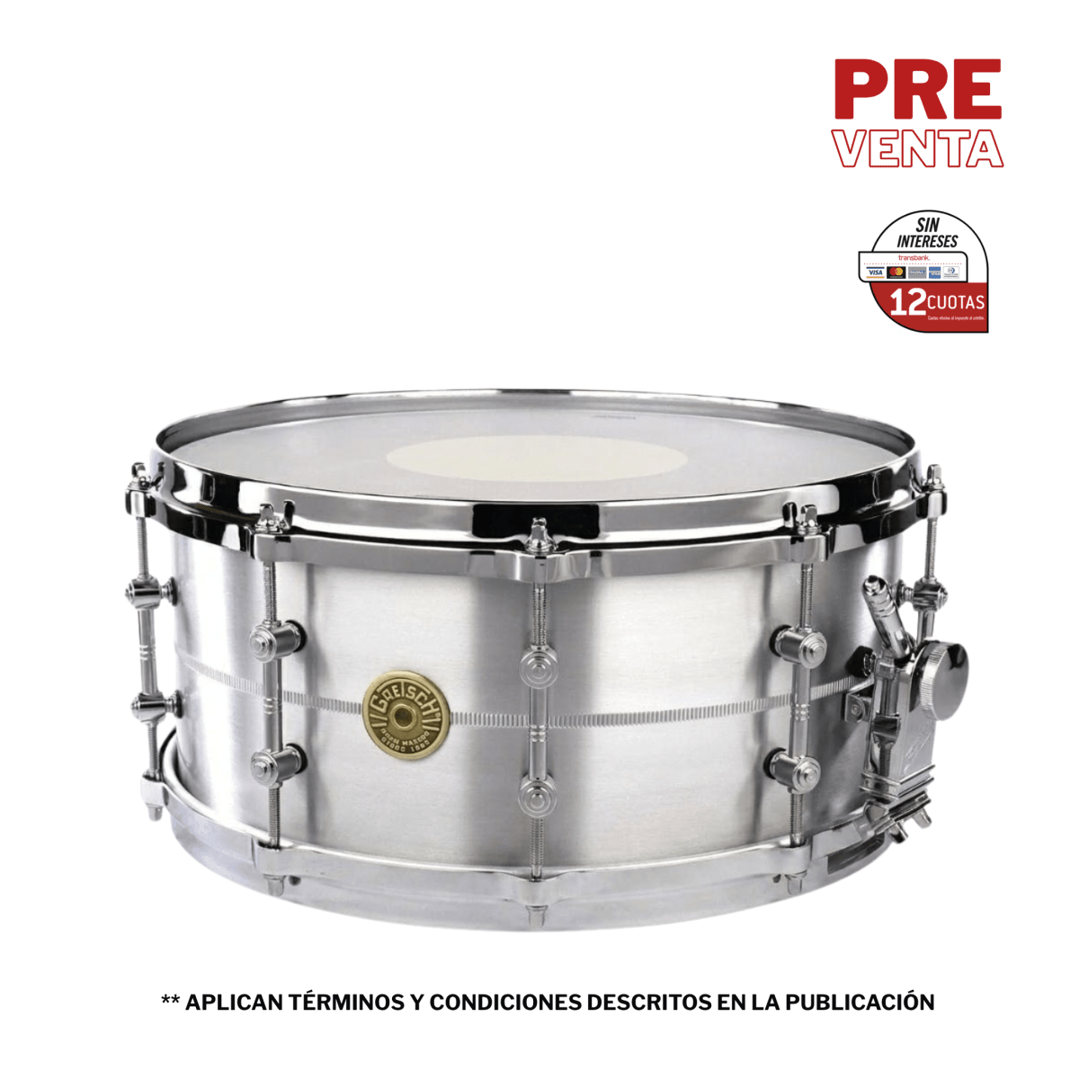 TAMBOR USA 14X6,5 SOLID ALUMINUM G4164SAT GRETSCH 1