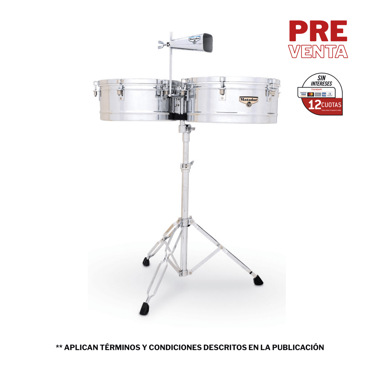 TIMBAL MATADOR ACERO CON CAMPANA 14 Y 15 PULGADAS 1
