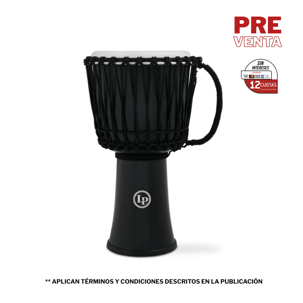 LP WORLD 10 IN ROPE CIRC DJEMBE BLACK 1