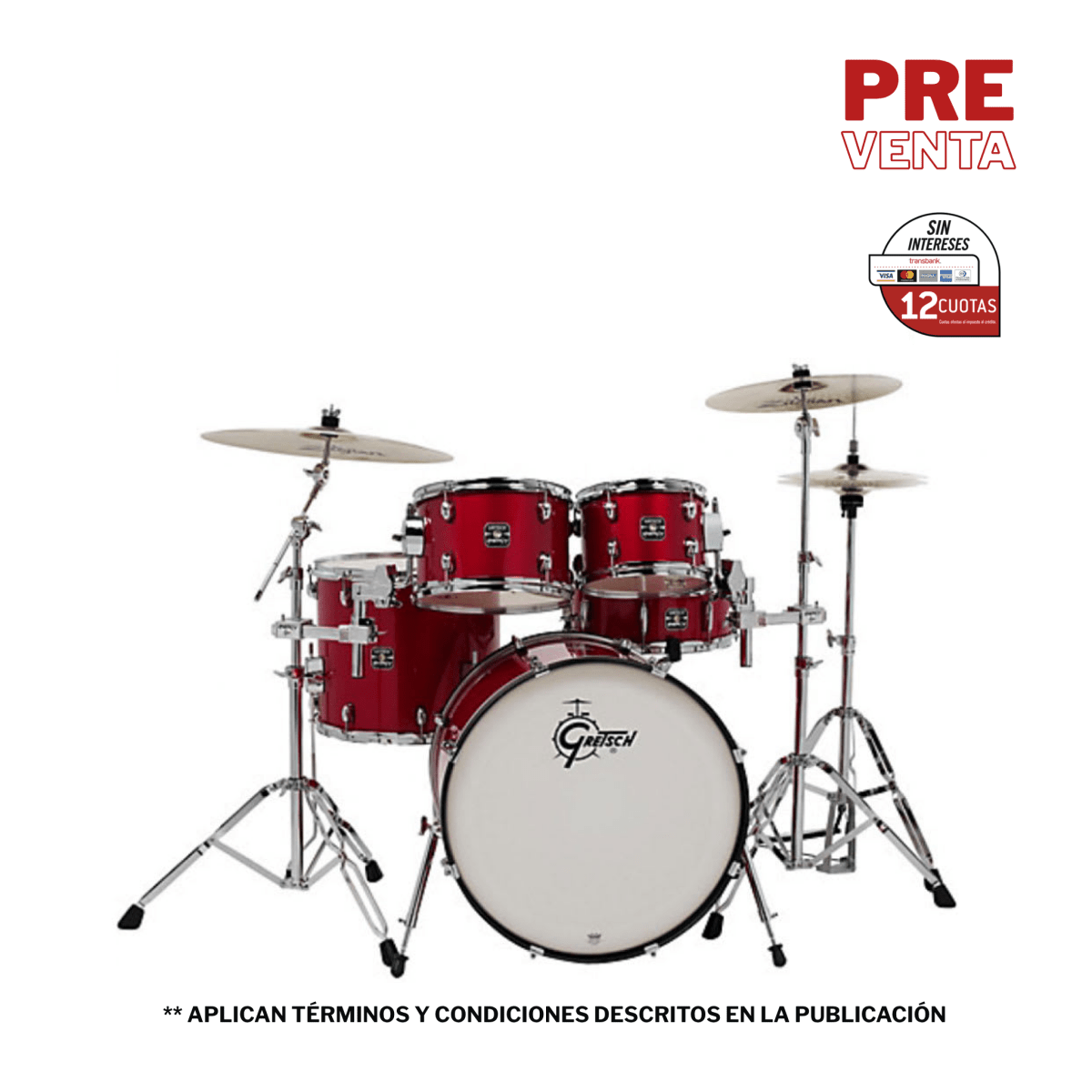 GRETSCH ENERGY 10,12,16,22 + 14 X 5,5 RED 1