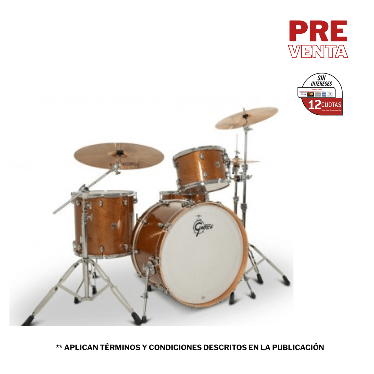 SHELLPACK 13 16 24 + 14X6.5 BRONZE SPARKLE CATALINA CLUB CC2-R444C-BS GRETSCH 1
