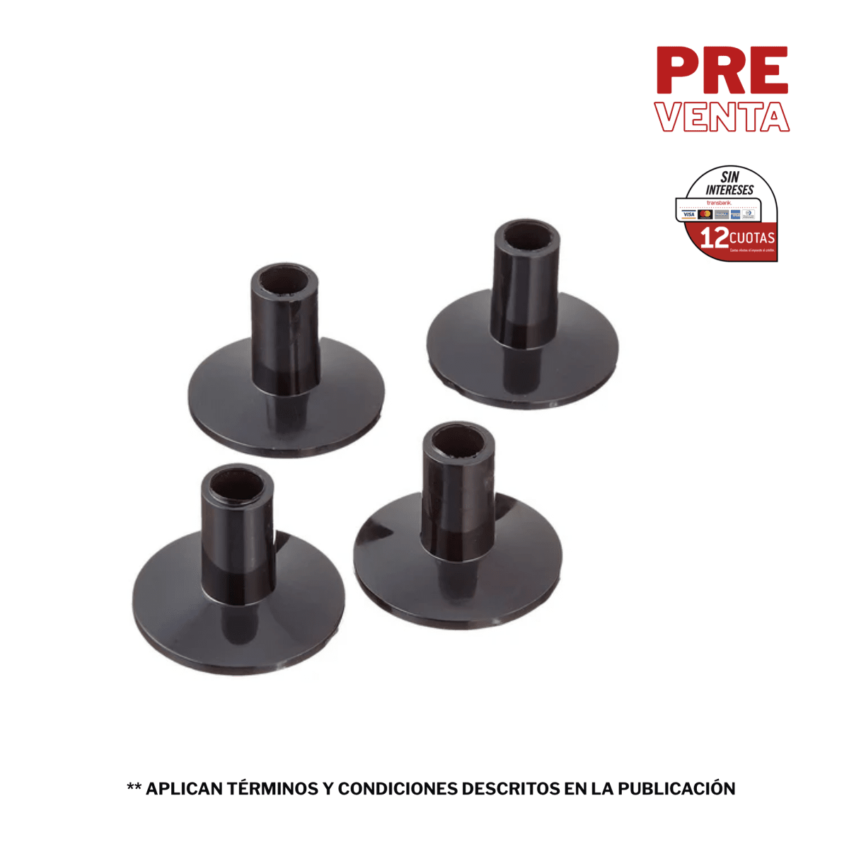 PACK 4 BUJES NEGROS 8MM SC-19B GIBRALTAR 1