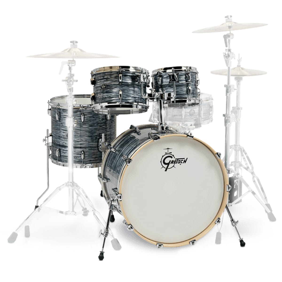 GRETSCH RENOWN MAPLE 22,10,12,16 + HOLDER SILVER OYSTER PEARL 1