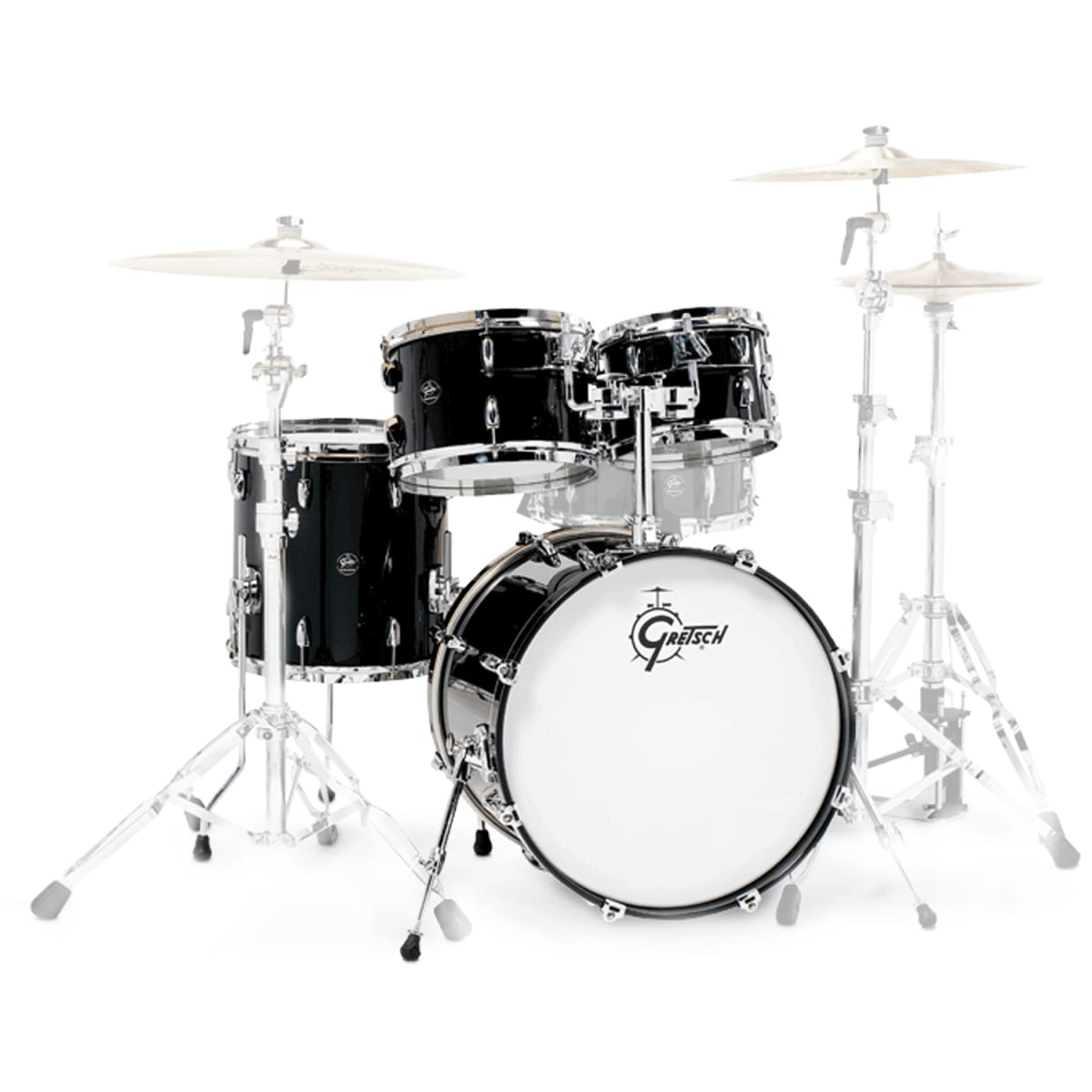 GRETSCH RENOWN MAPLE 20,10,12,14 + HOLDER PIANO BLACK 1