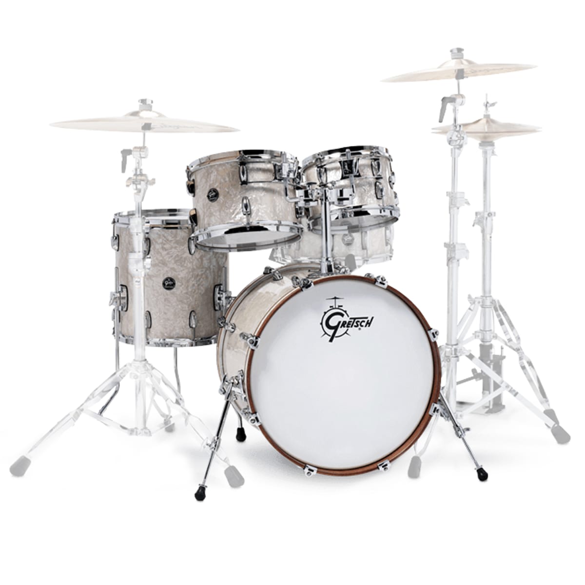 GRETSCH RENOWN MAPLE 20,10,12,14 + HOLDER VINTAGE PEARL 1