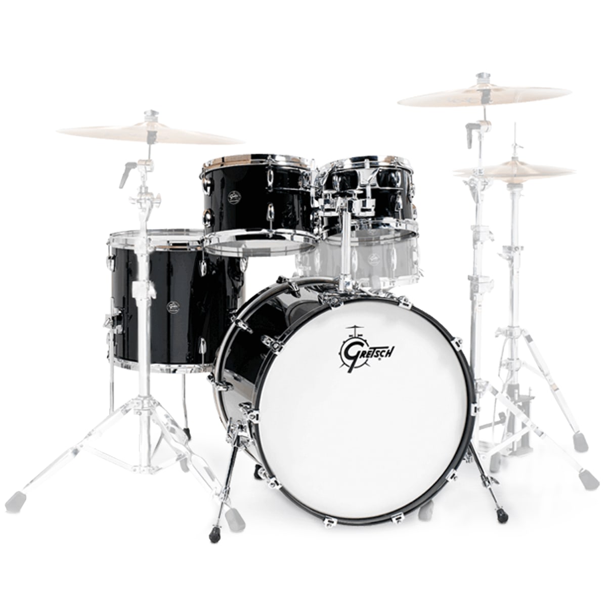 GRETSCH RENOWN MAPLE 22,10,12,16 + HOLDER PIANO BLACK 1