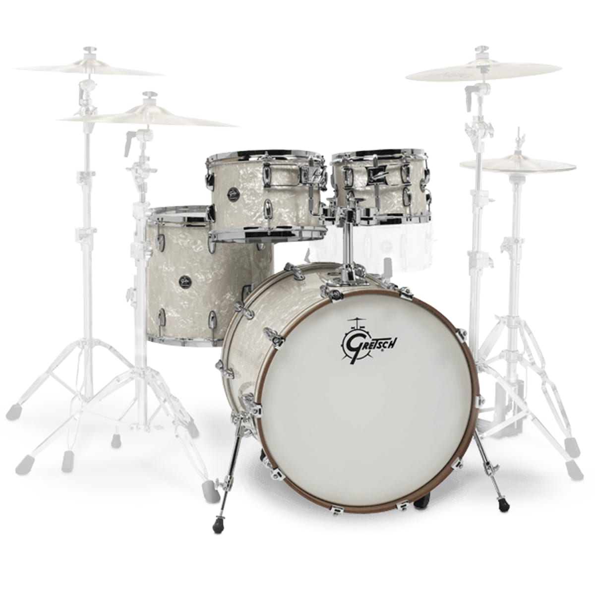 GRETSCH RENOWN MAPLE 22,10,12,16 + HOLDER VINTAGE PEARL 1