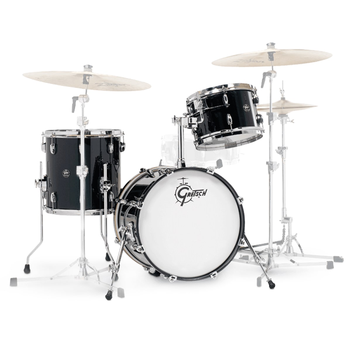 GRETSCH RENOWN MAPLE 18,12,14 + HOLDER PIANO BLACK 1