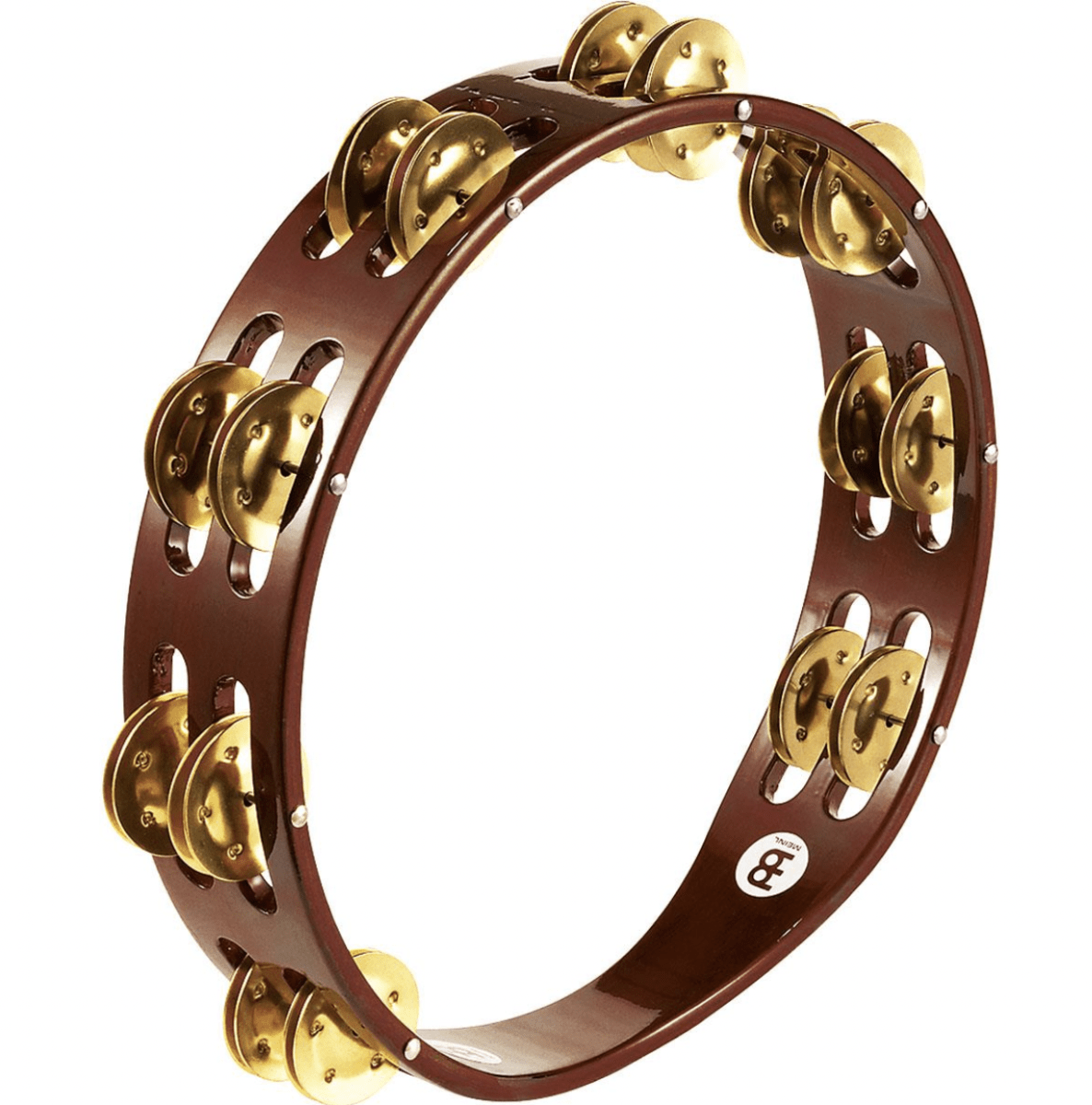 MEINL PANDERETA 10 MADERA 2 FILAS DE JINGLES BRASS NICKEL CAFÉ AFRICANO 1