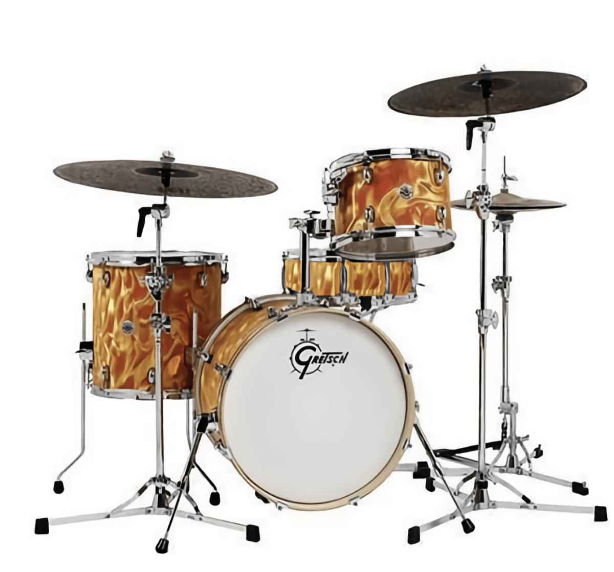 GRETSCH CATALINA CLUB JAZZ 12,14,18 + 14 X 5 ORANGE SATIN FLAME 1